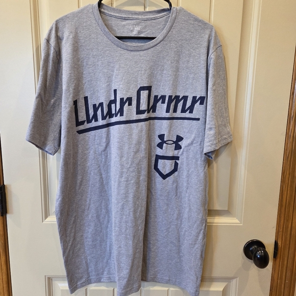 Under Armour Other - Under Armour Men’s XL Baseball Script Graphic T-Shirt Grey Loose Fit NWT